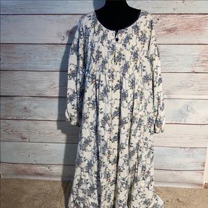 4X 100% cotton flannel floor length nightgown